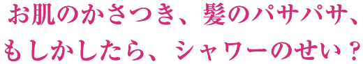 お肌のかさつき、髪のパサパサ、もしかしたら、シャワーのせい？