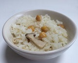 栗豆（ひよこ豆）ときのこの炊き込みご飯